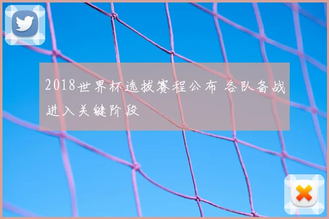 2018世界杯选拔赛程公布 各队备战进入关键阶段